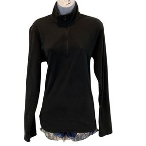 Columbia fleece mock neck quarter zip pullover sweater in black size XL